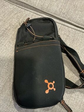 Orangetheory Black Sling Bag with Orange Logo. Bottle holde